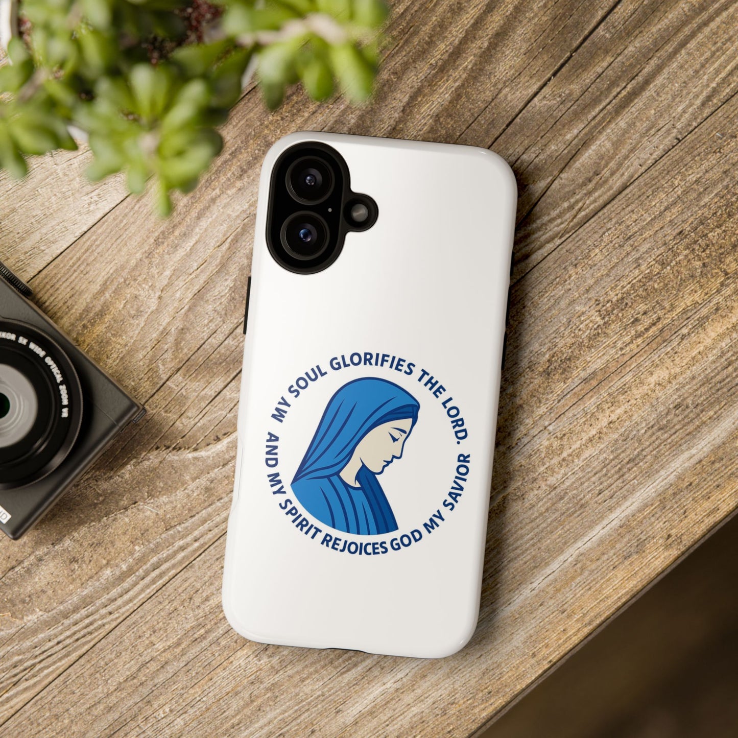 Virgin Mary Phone Case — “My Soul Glorifies the Lord” Christian iPhone Case